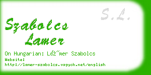 szabolcs lamer business card